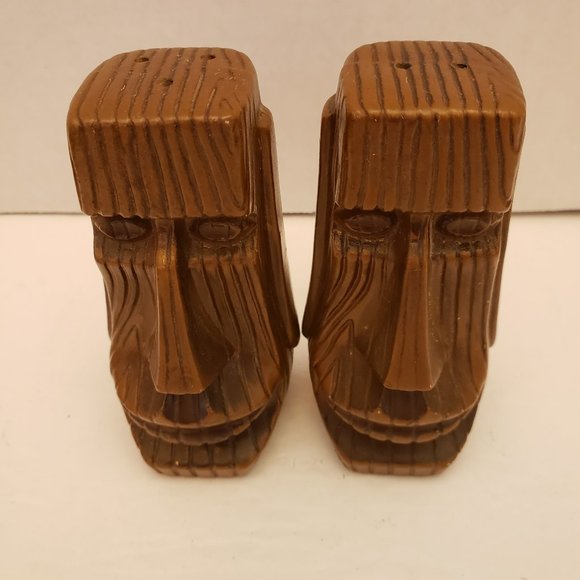 Large Tiki Salt & Pepper Shaker Pair - Picture 1 of 8